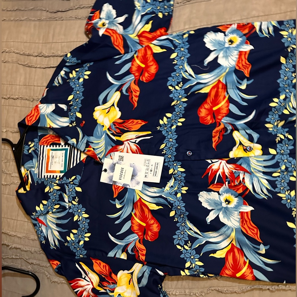 Denim & Flower Collared Shirt
